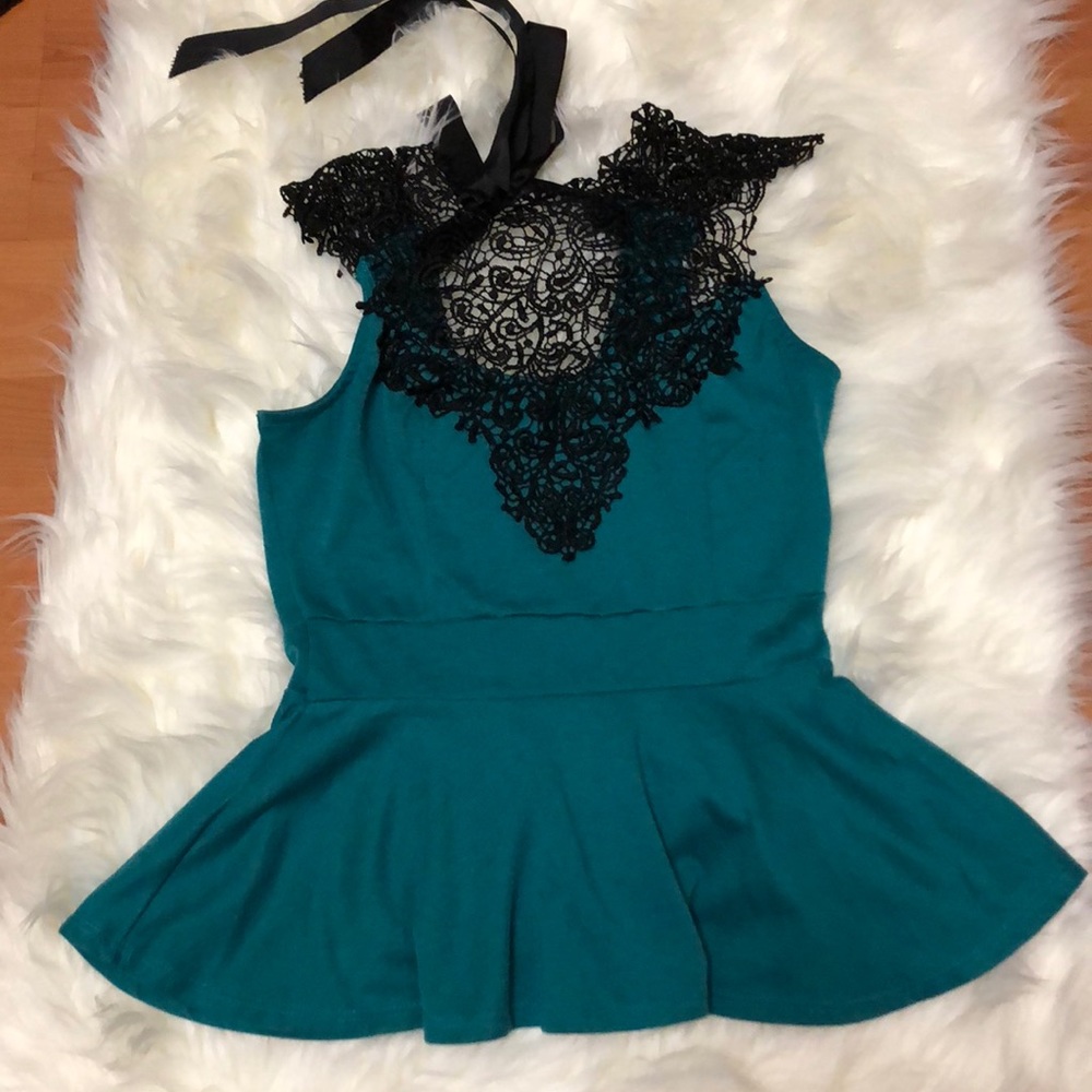 Lace Peplum Top